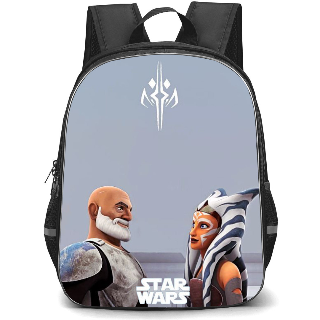 Star Wars Ahsoka Backpack StudentPack - Ahsoka Tano And Captain Rex Looking On Grey Background