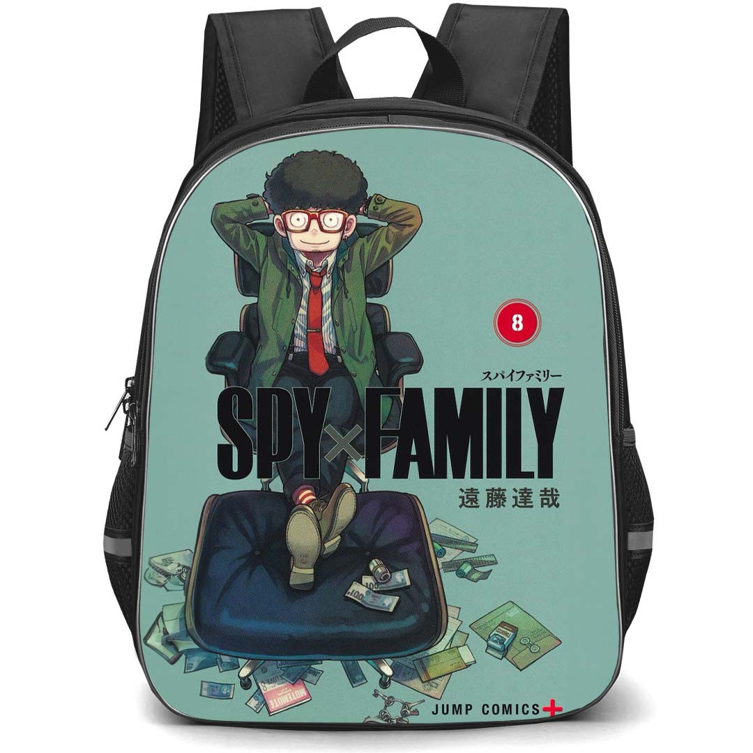 Spy X Family Franky Franklin Backpack StudentPack - Franky Franklin Sitting On The Chair Green Background