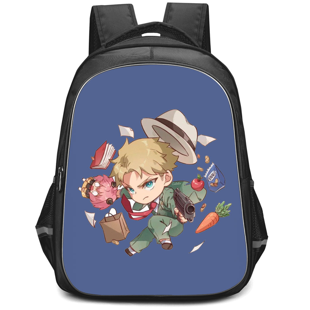 Spy X Family Loid Forger Backpack StudentPack - Loid Forger Intelligent Agent Spy On Blue Background