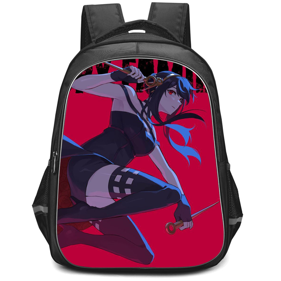 Spy X Family Yor Forger Backpack StudentPack - Yor Forger Action Posture Red Background
