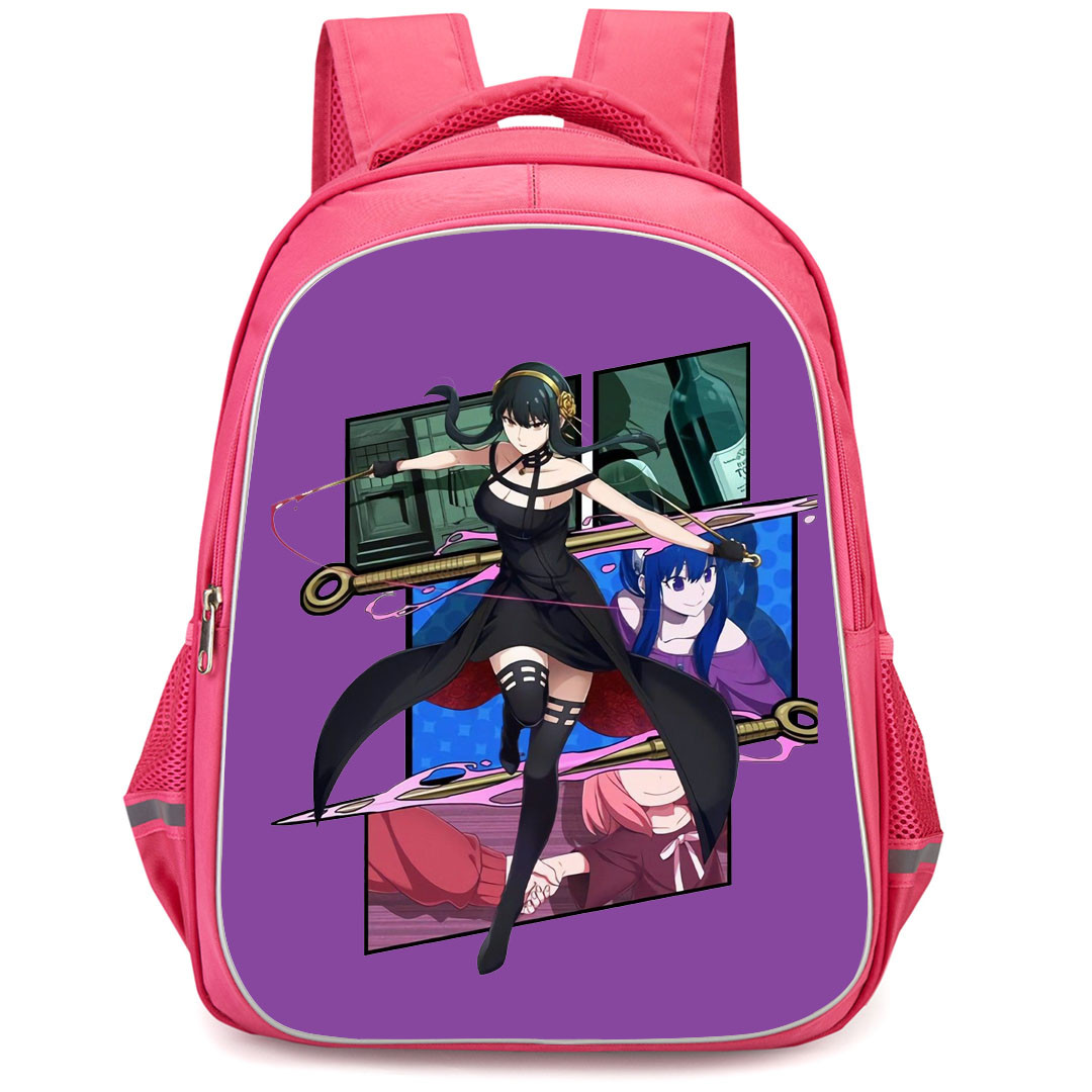 Spy X Family Yor Forger Backpack StudentPack - Yor Forger Assassin Pink Background Poster