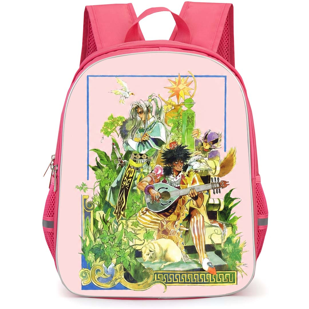 SaGa Frontier Backpack School Bag StudentPack - SaGa Frontier Blue And Lute Poster In White Background