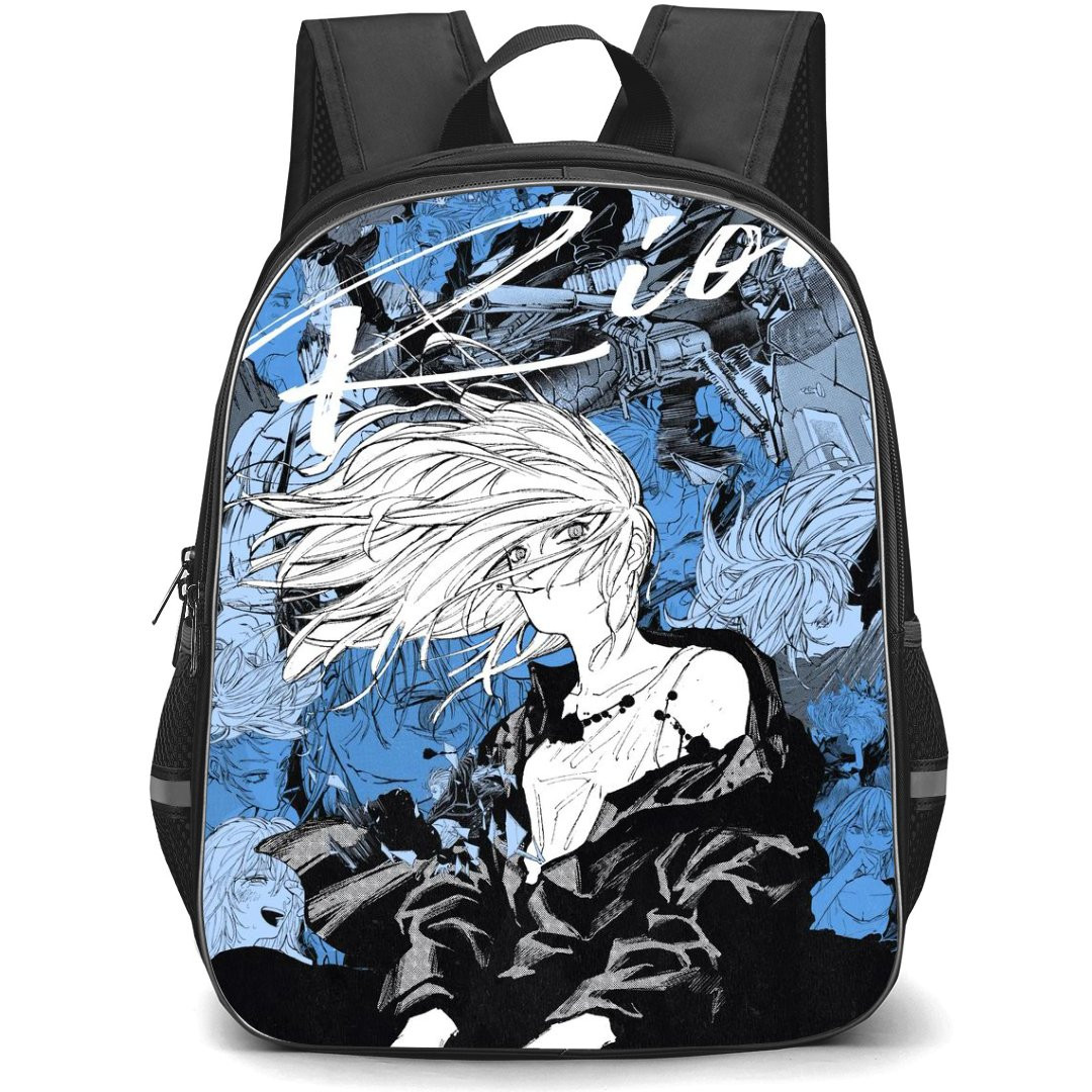 Sakamoto Days Rion Akao Backpack StudentPack - Rion Akao Grayscale Anime Art On Blue Background