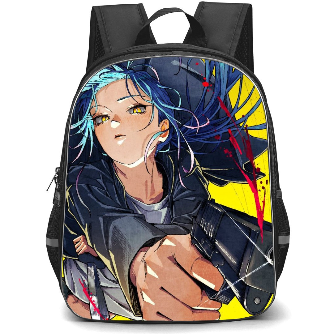Sakamoto Days Rion Akao Backpack StudentPack - Rion Akao Holding Gun Anime Art Poster