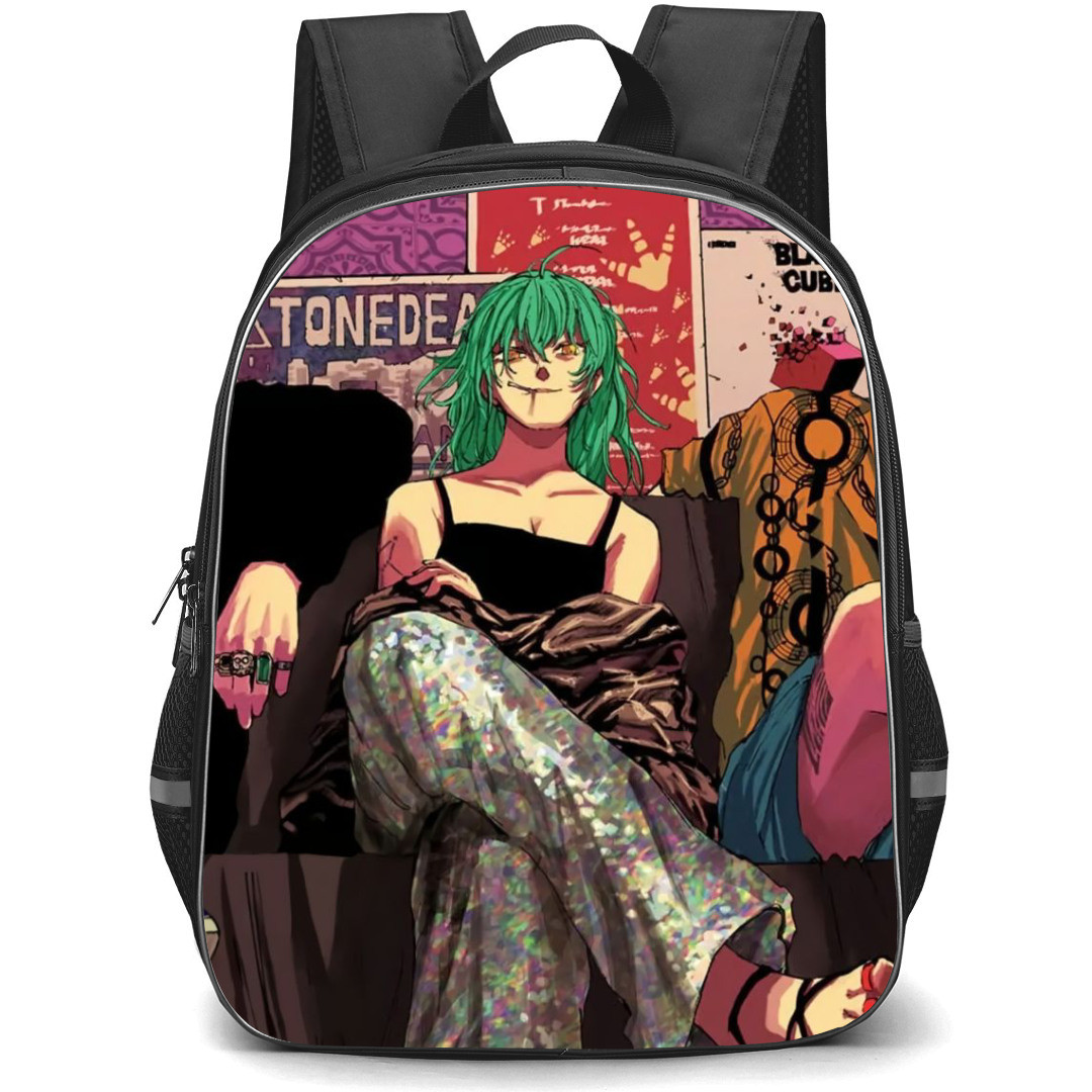 Sakamoto Days Rion Akao Backpack StudentPack - Rion Akao Sitting Anime Art Poster