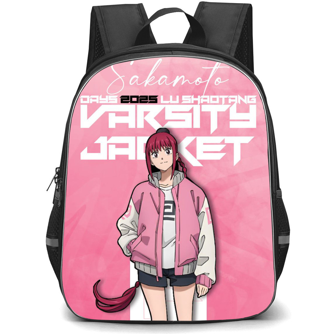 Sakamoto Days Lu Shaotang Backpack StudentPack - Lu Shaotang Standing On Pink Background