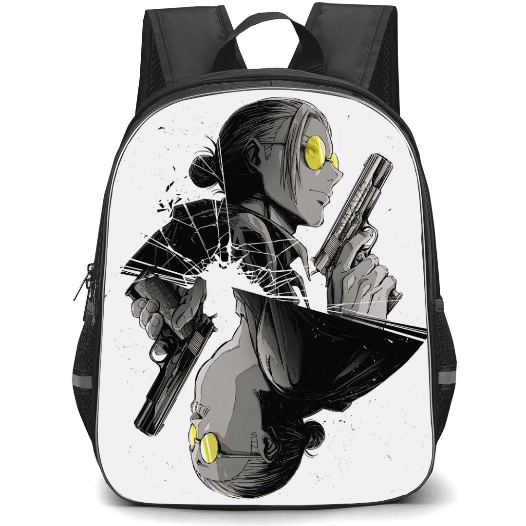 Sakamoto Days Tarou Sakamoto Backpack StudentPack - Tarou Sakamoto Grayscale Side View Anime Art On White Background