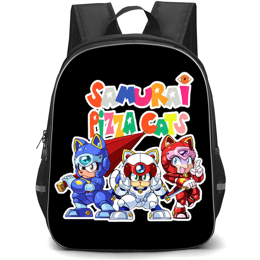Samurai Pizza Cats Backpack School Bag StudentPack - Samurai Pizza Cats 3 Characters Standing Colorful Sticker