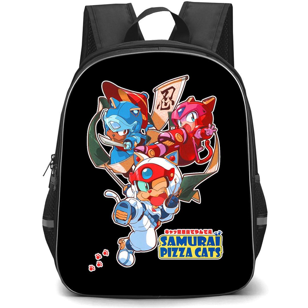 Samurai Pizza Cats Backpack School Bag StudentPack - Samurai Pizza Cats Official FanBook Illustration Art Sticker