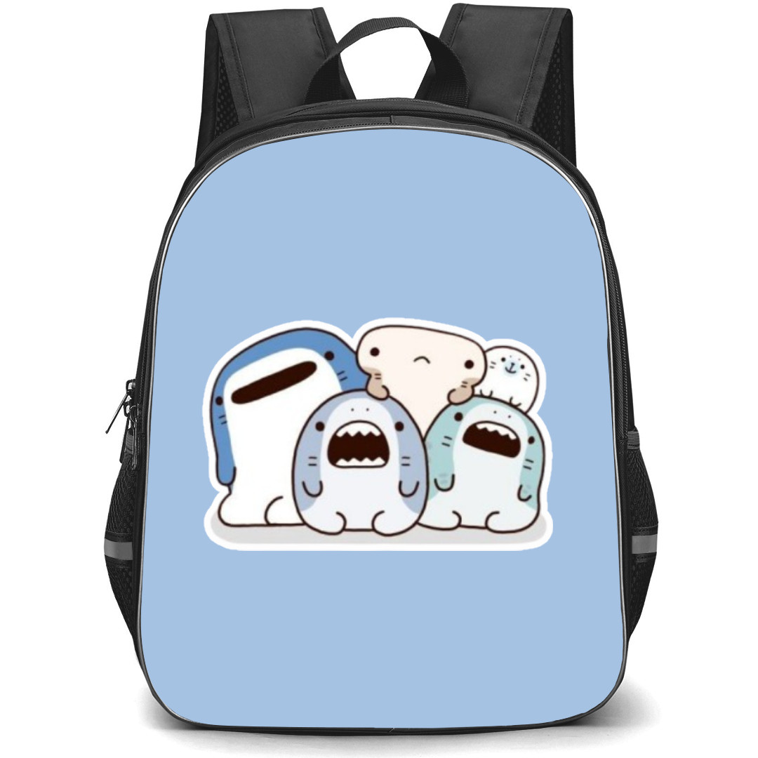 Samezu Shark Backpack StudentPack - Samezu Shark Characters Front Pose White Background