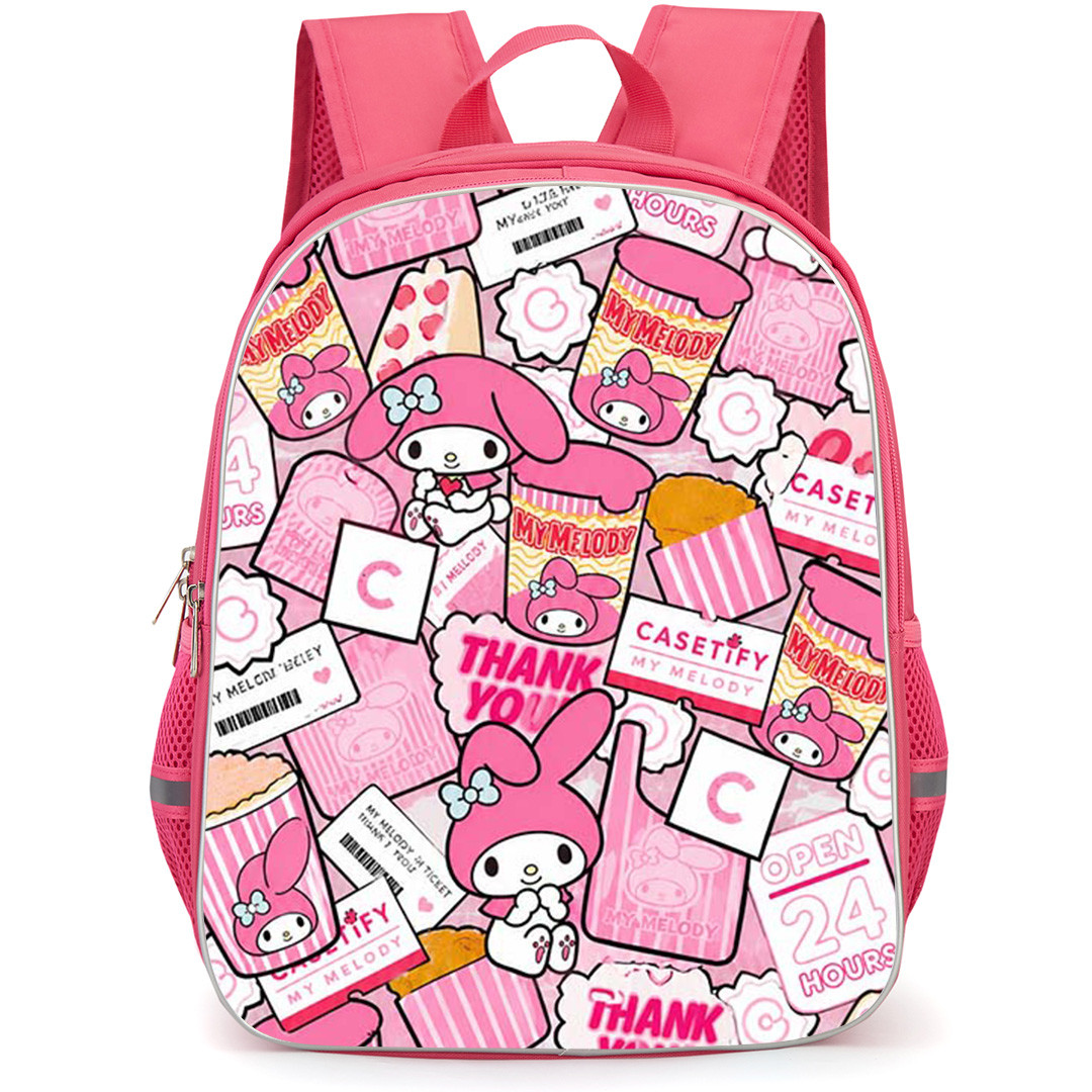 Sanrio My Melody Backpack School Bag StudentPack - My Melody Pink Sticker Collage Cafe Theme Poster