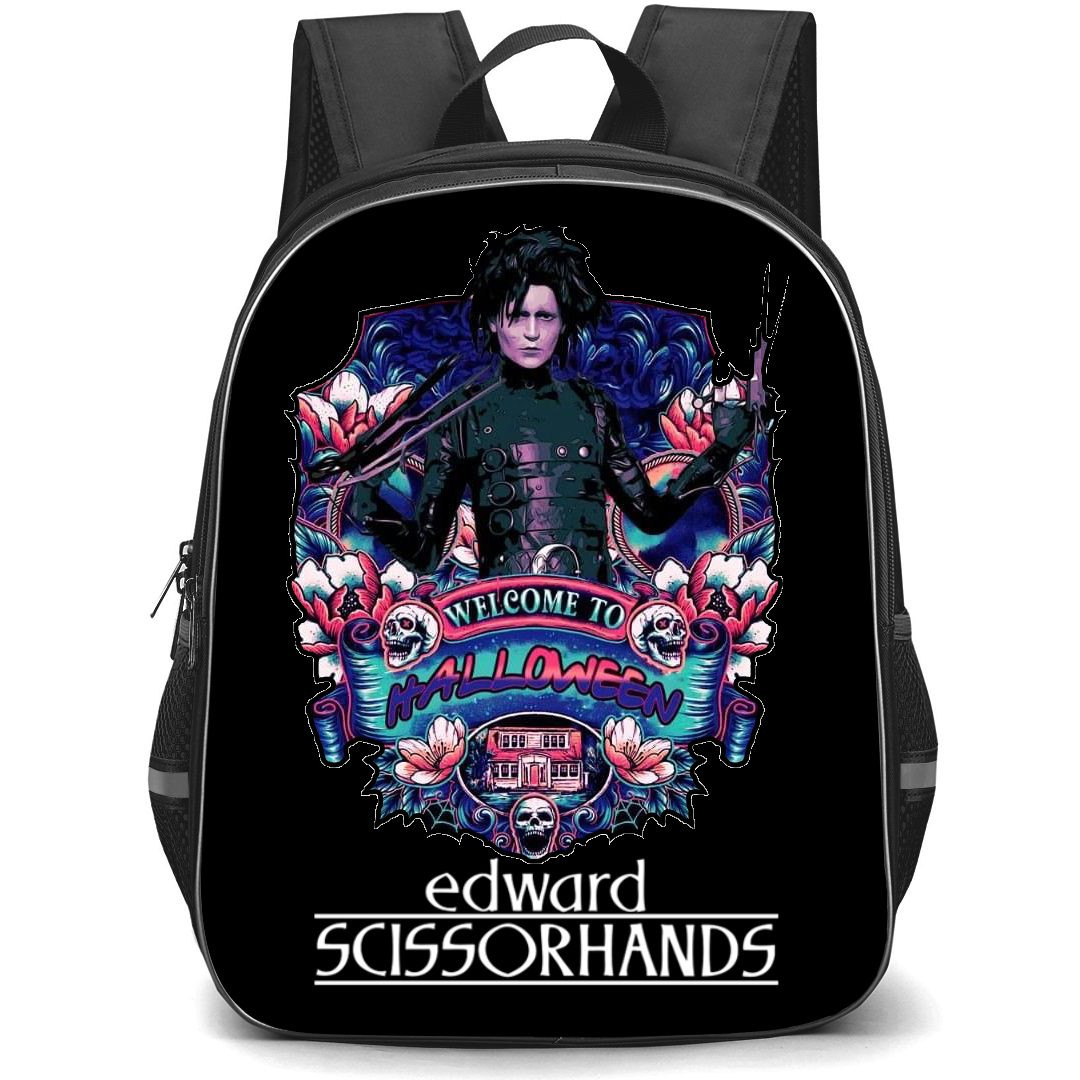 Edward Scissorhands Backpack StudentPack - Edward Scissorhands Welcome To Halloween Sticker