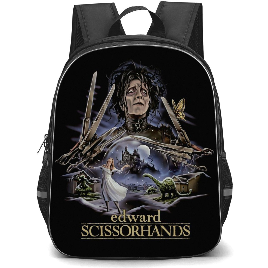 Edward Scissorhands Backpack StudentPack - Edward Scissorhands Portrait On Black Background Comic Art