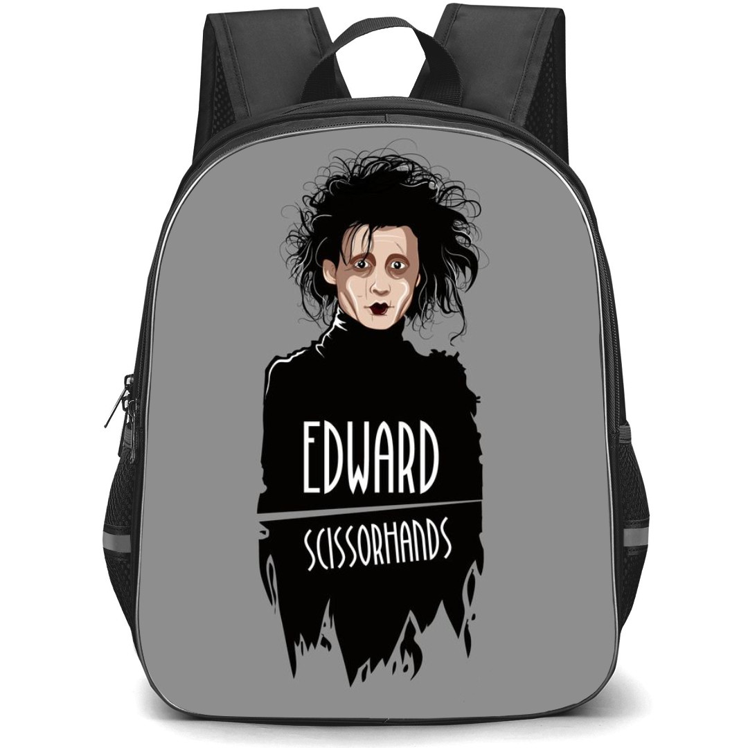 Edward Scissorhands Backpack StudentPack - Edward Scissorhands Portrait On Grey Background Comic Art