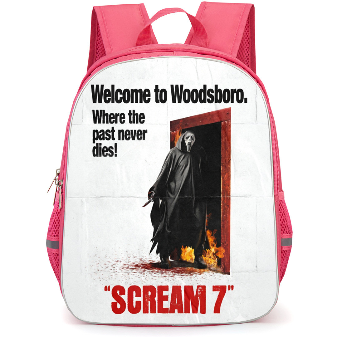 Scream 7 Ghostface Backpack School Bag StudentPack - Ghostface Past Never Dies Phrase Poster