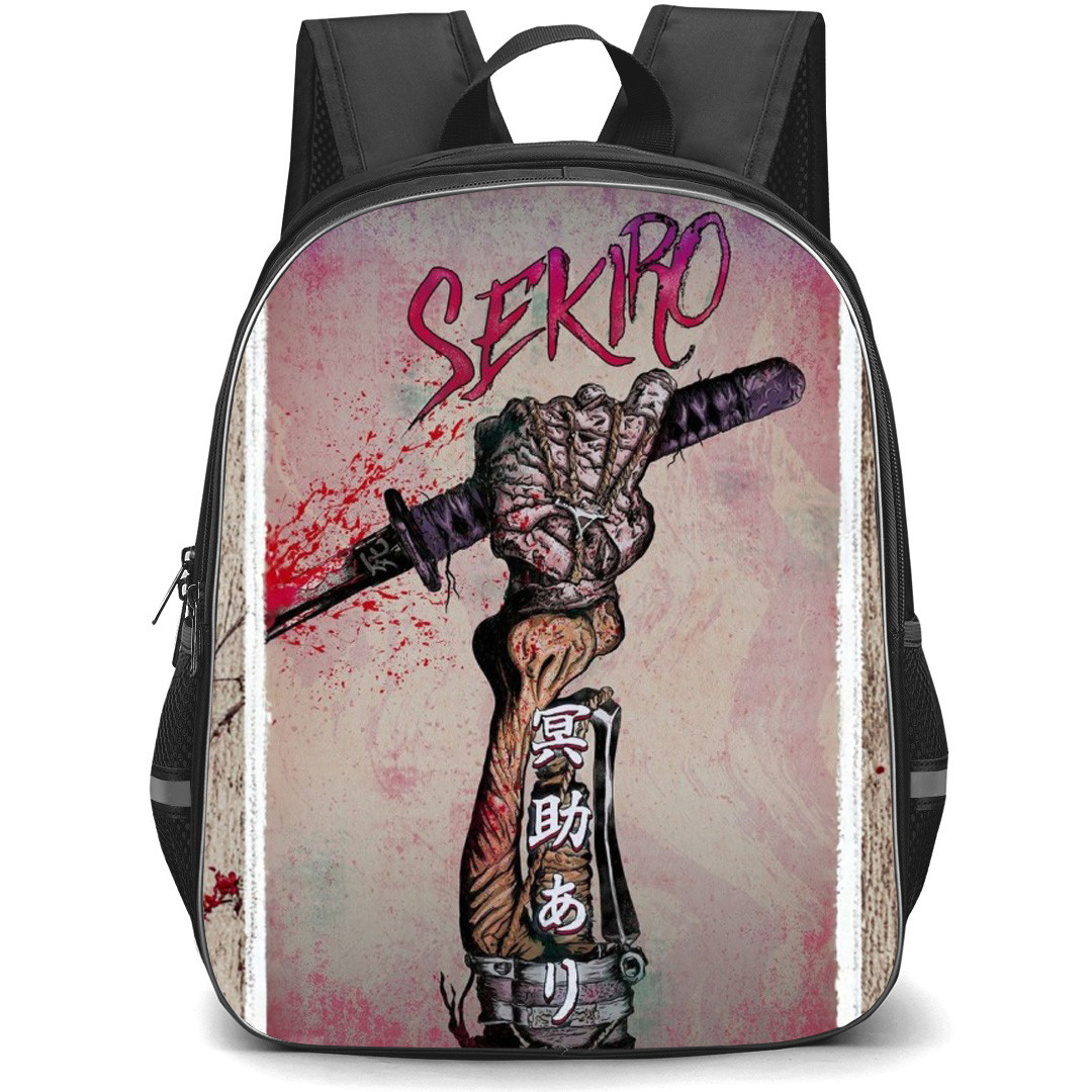 Sekiro Shadows Die Twice Backpack School Bag StudentPack - Sekiro Shadows Die Twice Shinobi Prosthetic Life Through Death