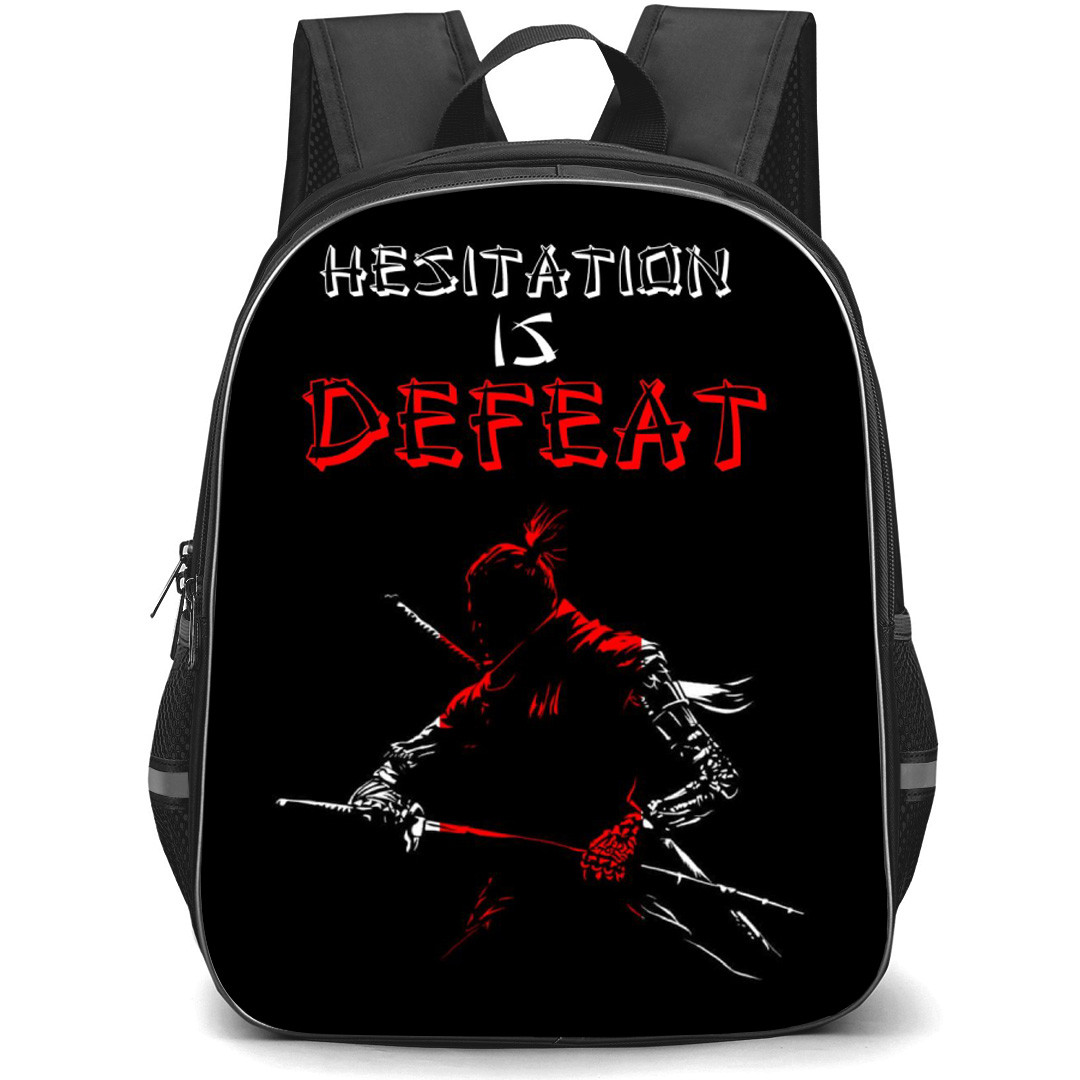 Sekiro Shadows Die Twice Sekiro Backpack School Bag StudentPack - Sekiro Hesitation Is Defeat Silhouette