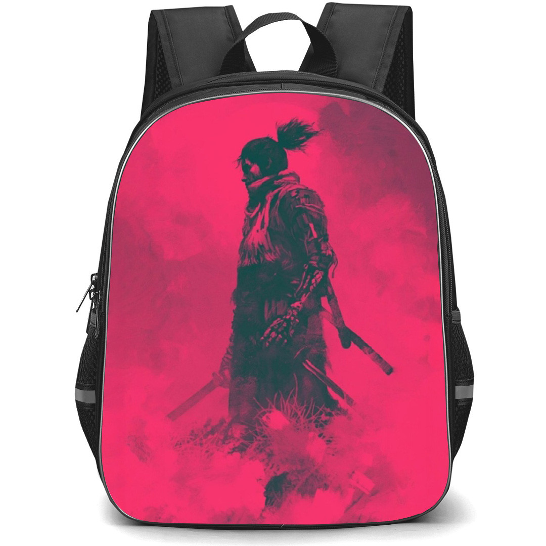 Sekiro Shadows Die Twice Sekiro Backpack School Bag StudentPack - Sekiro Pink Silhouette