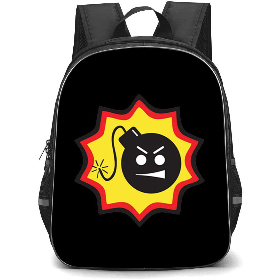 Serious Sam Bomb Backpack School Bag StudentPack - Bomb Logo On Black Background