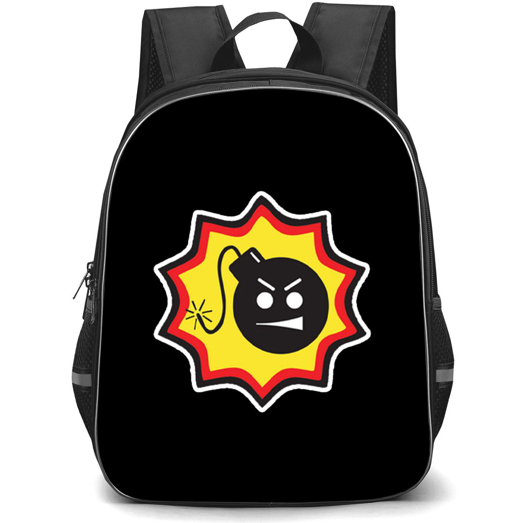 Serious Sam Bomb Backpack School Bag StudentPack - Bomb Logo Illustration Art Sticker