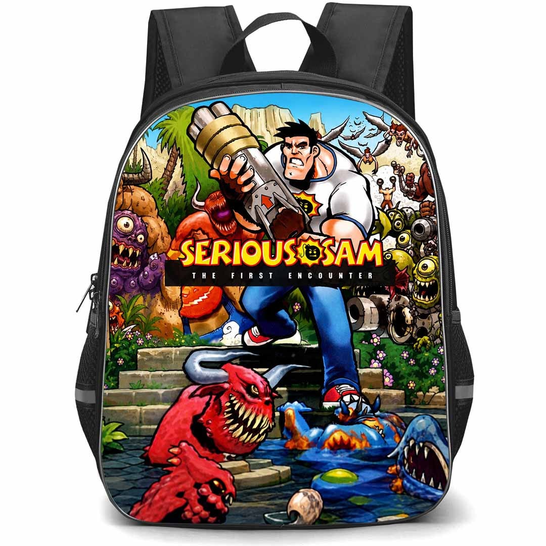 Serious Sam Backpack School Bag StudentPack - Serious Sam Cartoon Art Poster