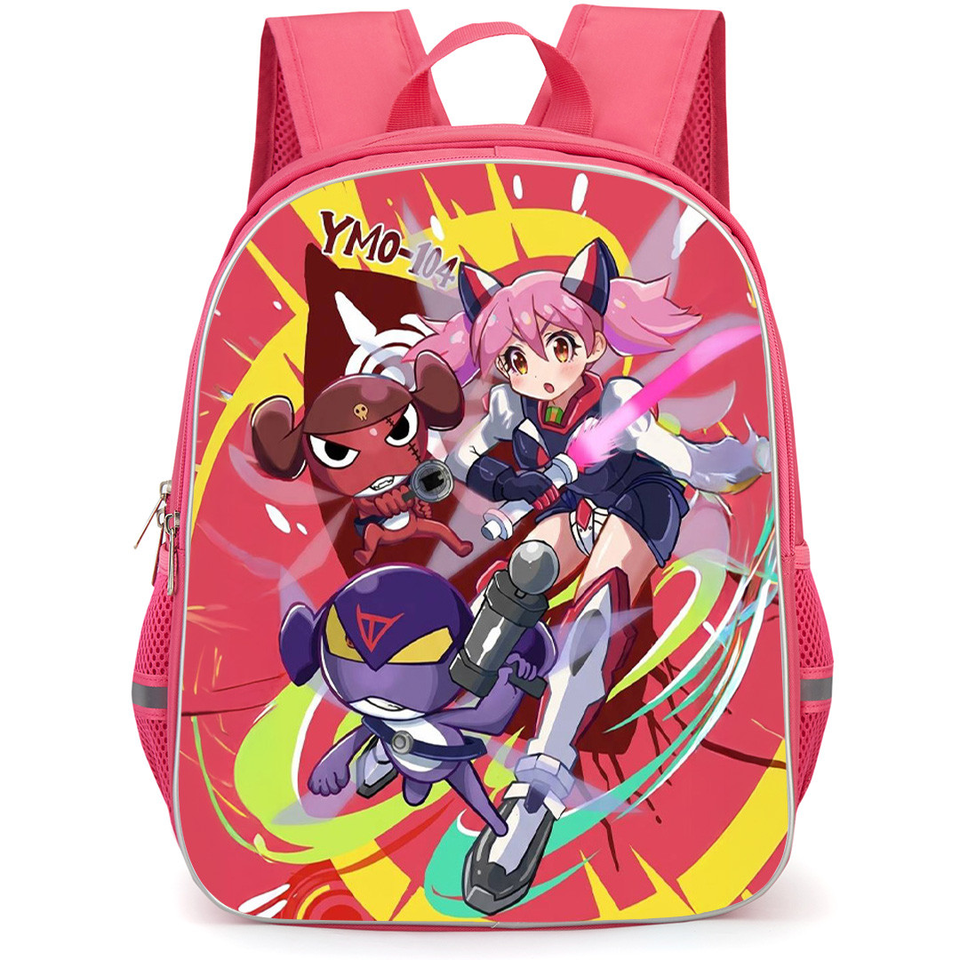 Sgt Frog Backpack School Bag StudentPack - Sgt Frog Characters On Yellow Red Graphic Art Background