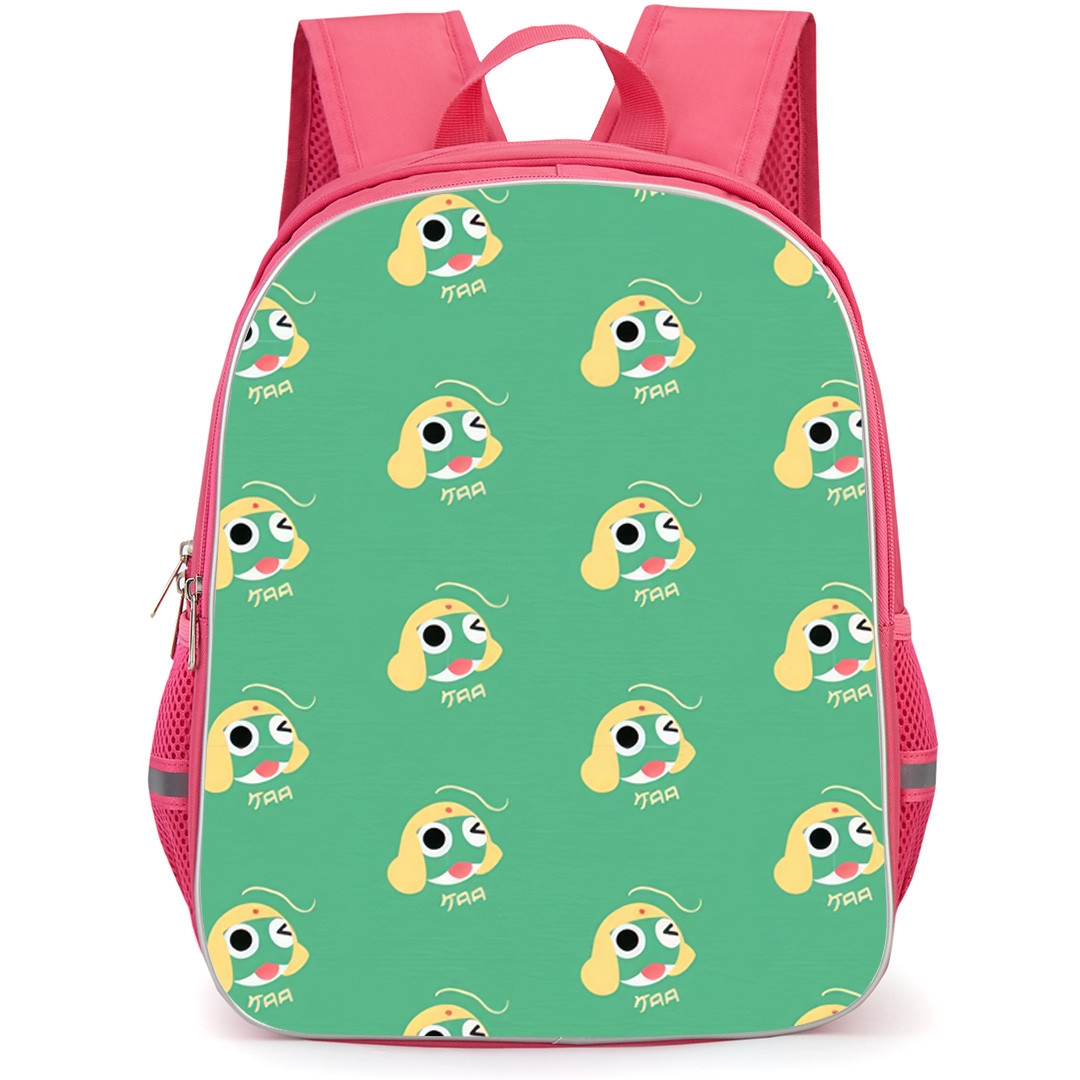 Sgt Frog Sargento Keroro Backpack School Bag StudentPack - Sargento Keroro Avatar Pattern Art On Green Background
