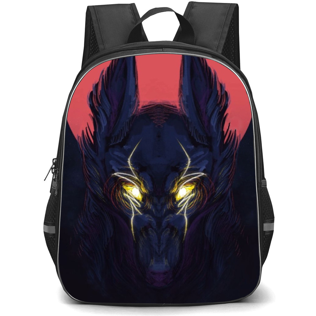 Shangri-La Frontier Lycaon Backpack StudentPack - Lycaon Red Moon Watercolor Art