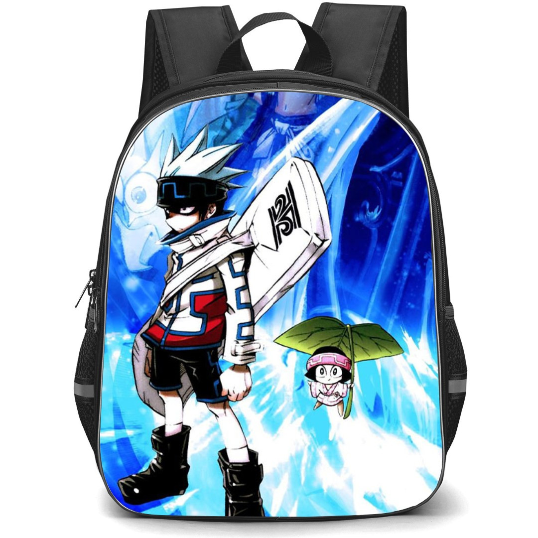 Shaman King Horohoro Backpack StudentPack - Horohoro Standing On Blue Background