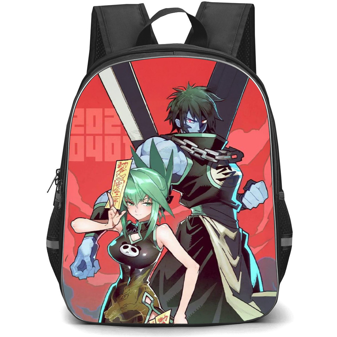 Shaman King Jun Tao Backpack StudentPack - Jun Tao Anime Art Illustration On Red Background