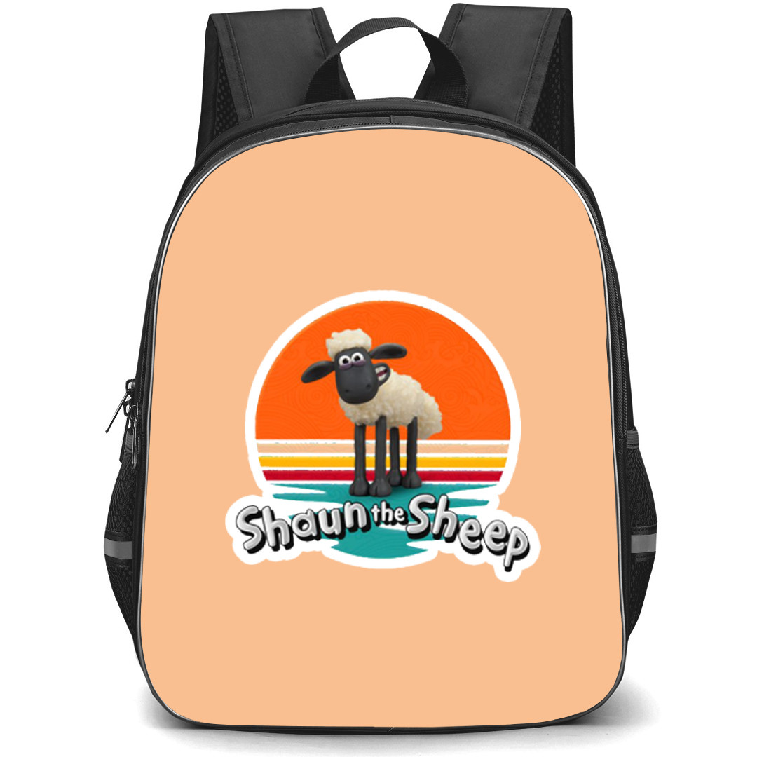 Shaun The Sheep Backpack StudentPack - Shaun The Sheep Standing On Orange Background Sticker