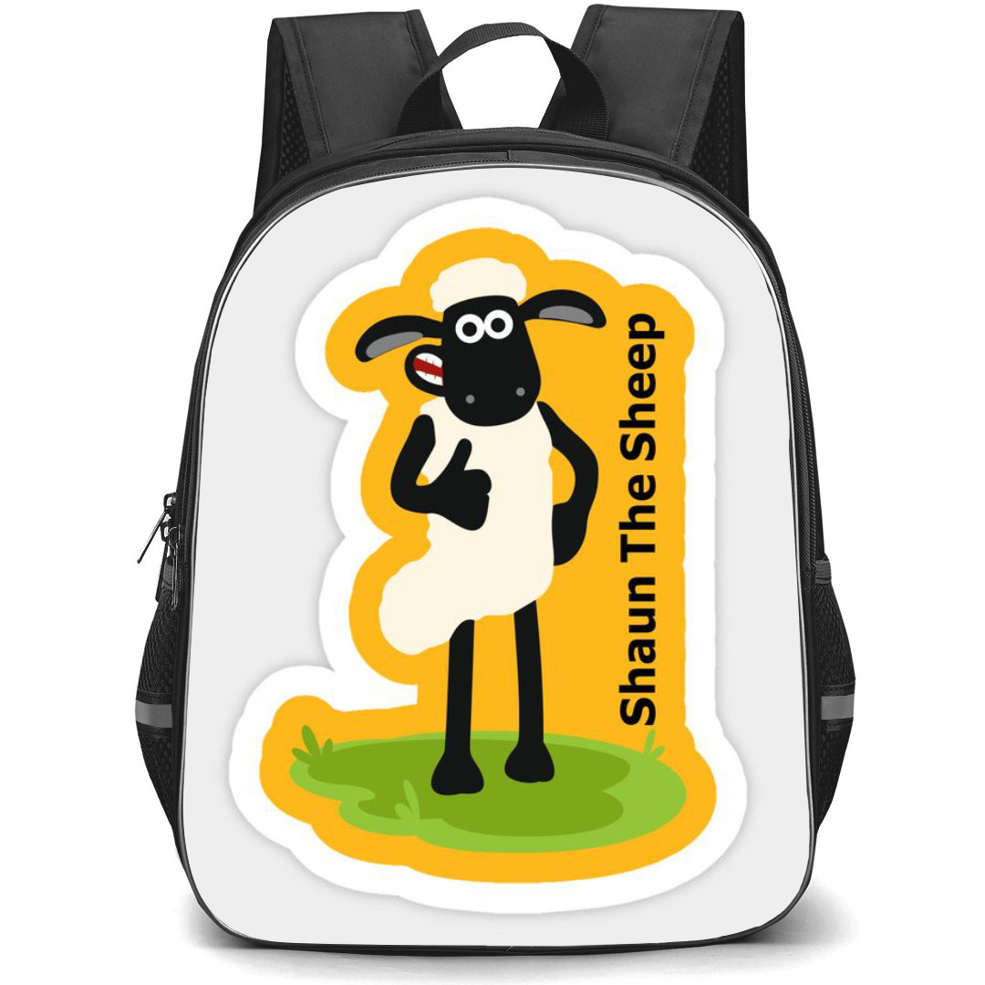 Shaun The Sheep Backpack StudentPack - Shaun The Sheep Standing On Yellow Background Sticker