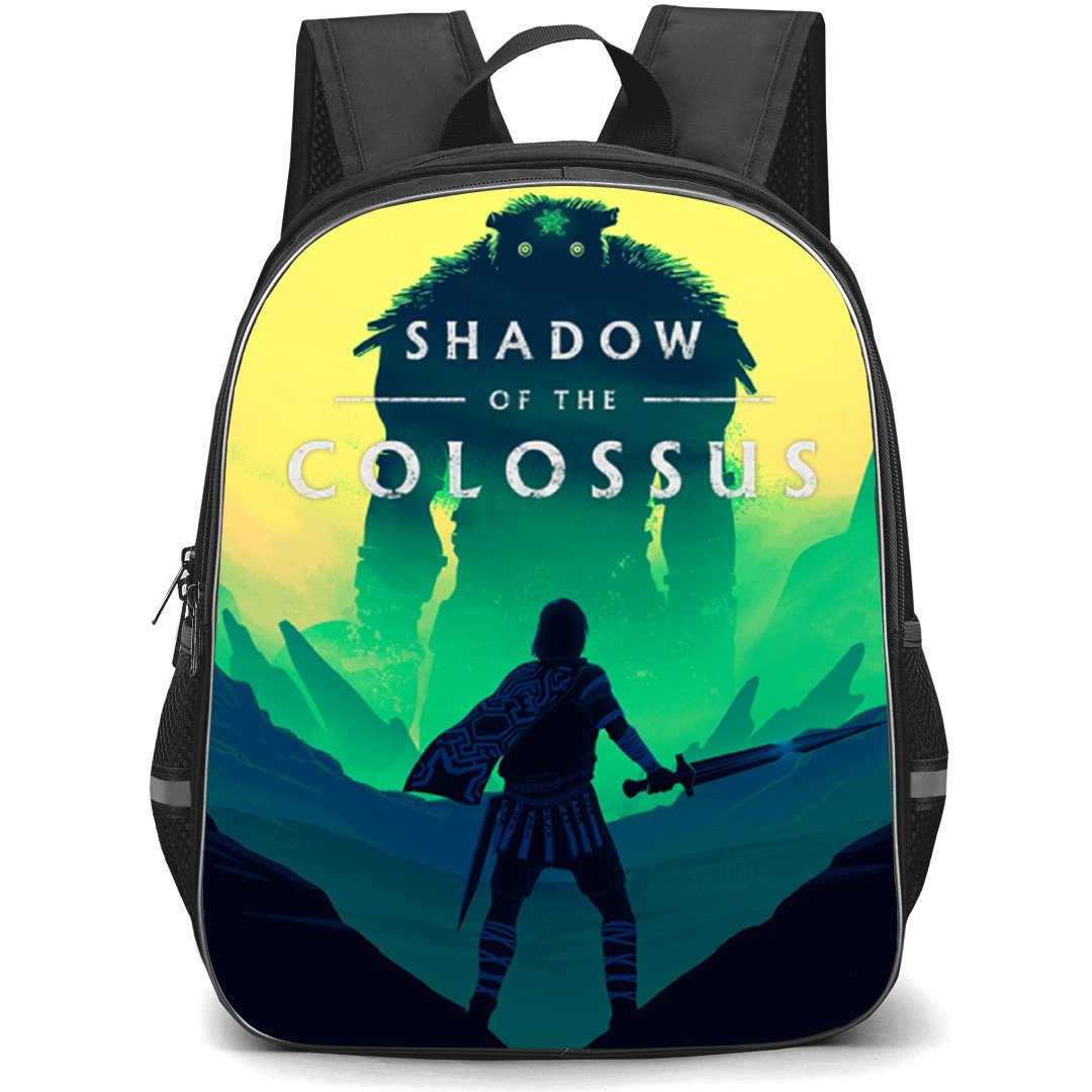 Shadow Of The Colossus Backpack School Bag StudentPack - Shadow Of The Colossus Boss Battle Silhouette Art Poster