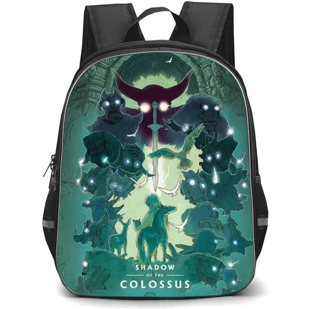 Shadow Of The Colossus Backpack School Bag StudentPack - Shadow Of The Colossus Glowing Eyes Game Poster