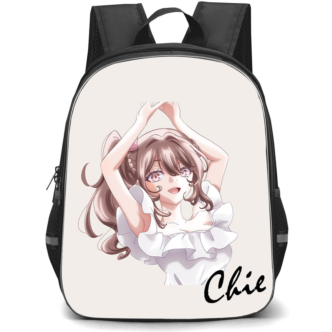 SHIBOYUGI Playing Death Games to Put Food On The Table Chie Backpack School Bag StudentPack - Chie Anime Art Sticker