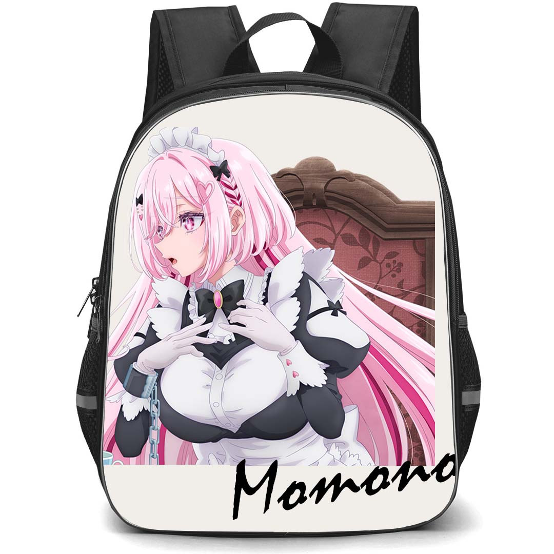 SHIBOYUGI Playing Death Games to Put Food On The Table Momono Backpack School Bag StudentPack - Momono Sitting On A Chair Anime Art Poster