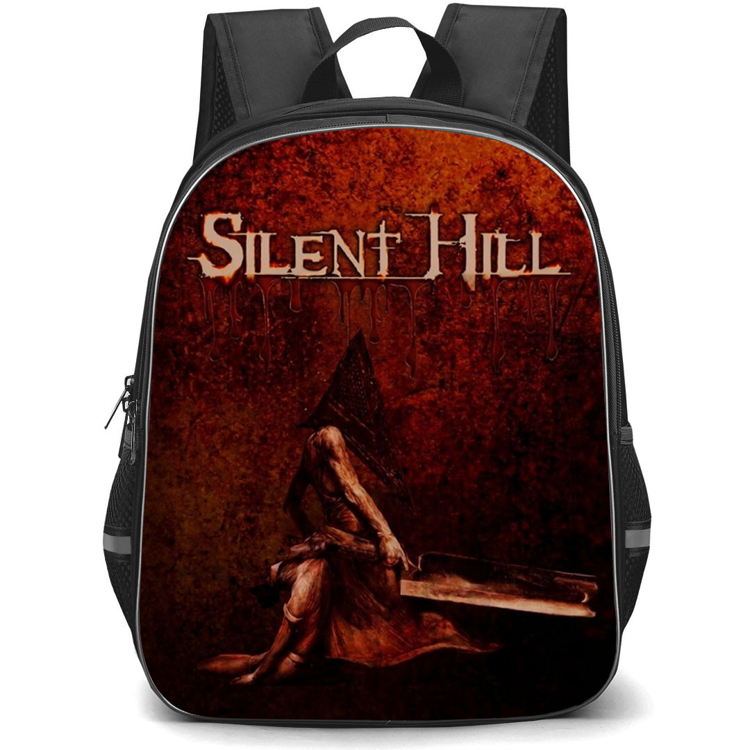 Silent Hill Backpack School Bag StudentPack - Silent Hill Pyramid Head Splatter Art Poster
