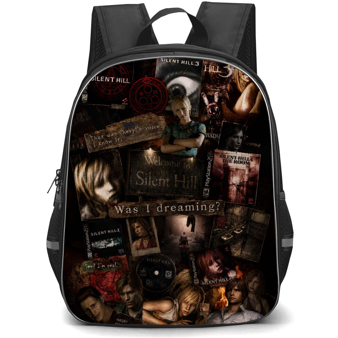 Silent Hill Backpack School Bag StudentPack - Silent Hill Was I Dreaming Collage Poster