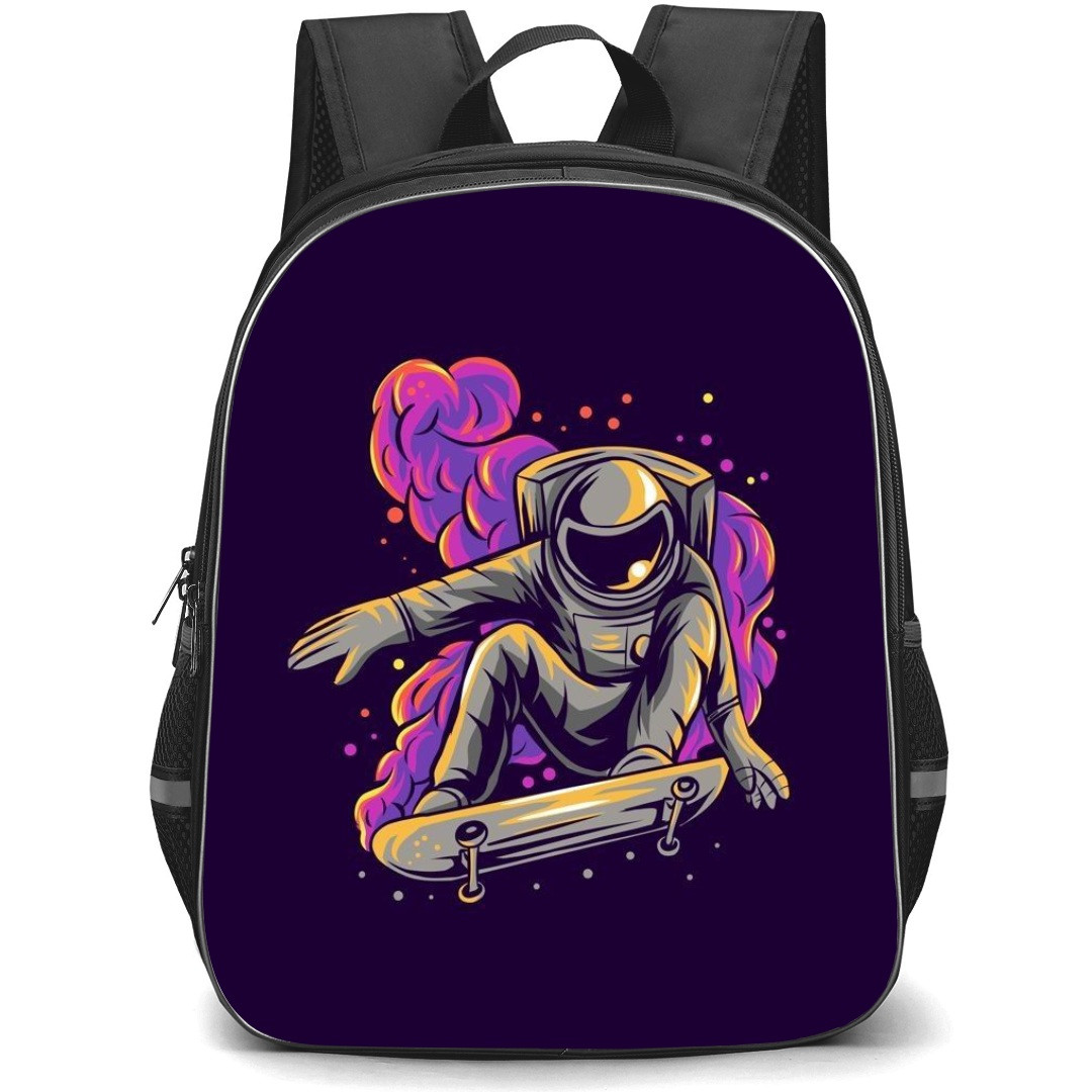 Skating Case Backpack StudentPack - Astronaut Skateboarding Pop Art