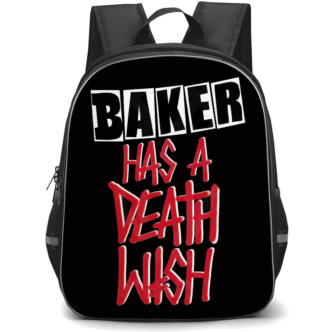 Skating Baker Case Backpack StudentPack - Baker Has A Death Wish