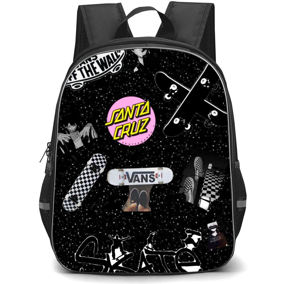 Skating Case Backpack StudentPack - Black And White Collage