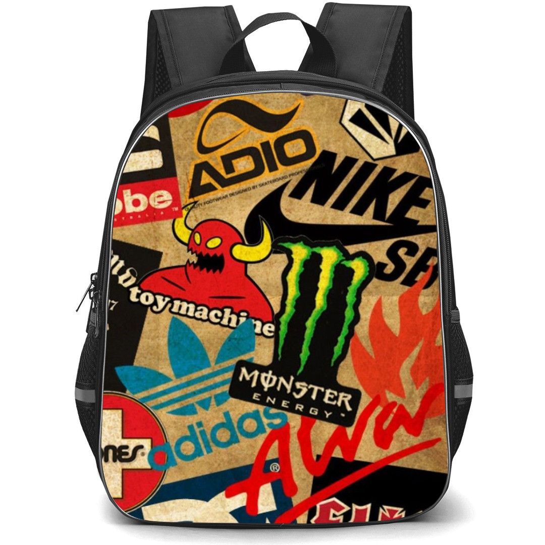 Skating Case Backpack StudentPack - Brand Logos Collage