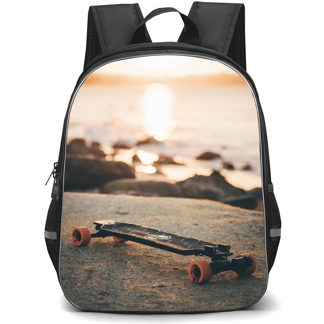 Skating Case Backpack StudentPack - Evolve Skateboard Sunset Background