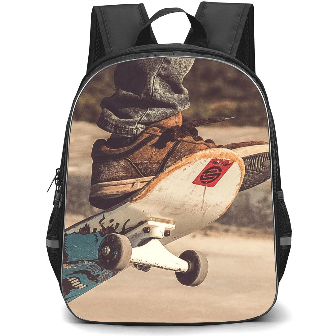 Skating Case Backpack StudentPack - Old Skateboard Tricks Illustration