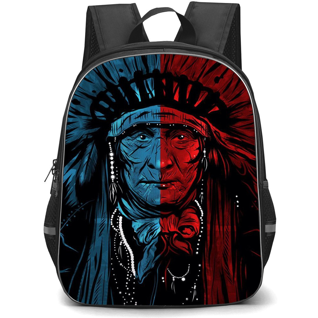 Skating Primitive Case Backpack StudentPack - Primitive Red Blue Native Illustration