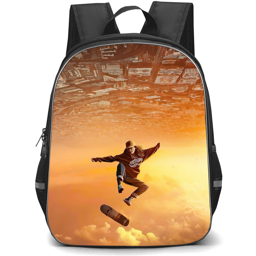 Skating Case Backpack StudentPack - Skateboarding Reverse City Background
