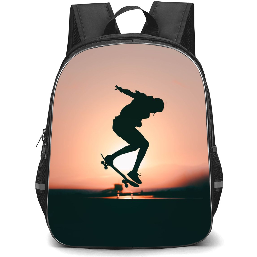 Skating Case Backpack StudentPack - Skateboarding Silhoutte Art
