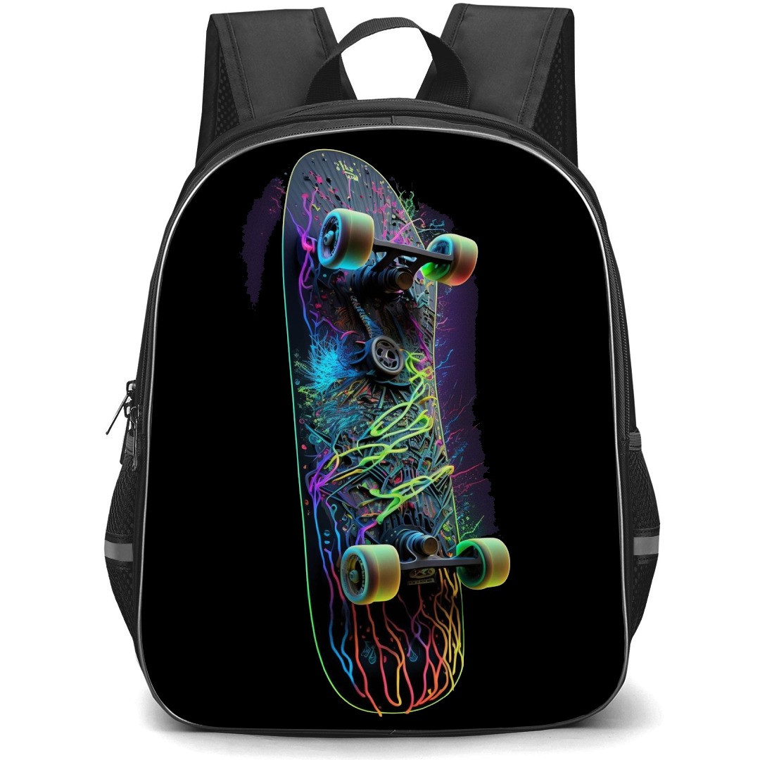 Skating Case Backpack StudentPack - Skateboard 3D Watercolor Art