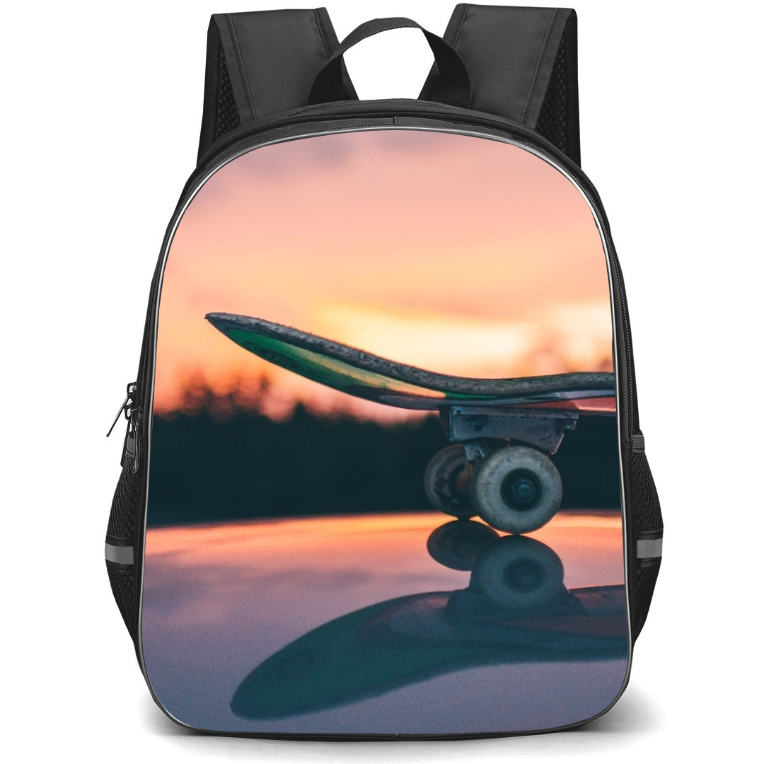 Skating Case Backpack StudentPack - Skateboard Sunset Background