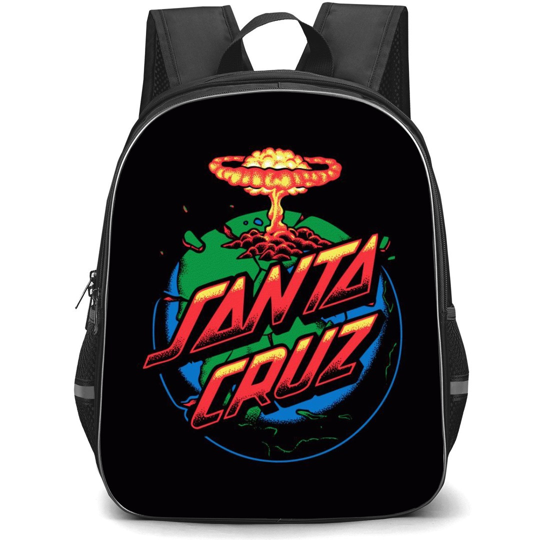 Skating Santa Cruz Case Backpack StudentPack - Santa Cruz Earth Blowing Up Illustration